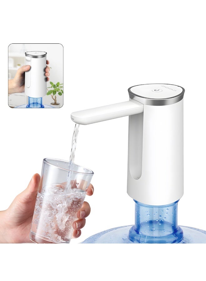 Electric Water Bottle Pump,Long Battery Life,Usb Charging,Automatic Drinking Water Pump Portable Water Dispenser Foldable,Applicable To Home/Office/Outdoor Travel (White) - Image 1