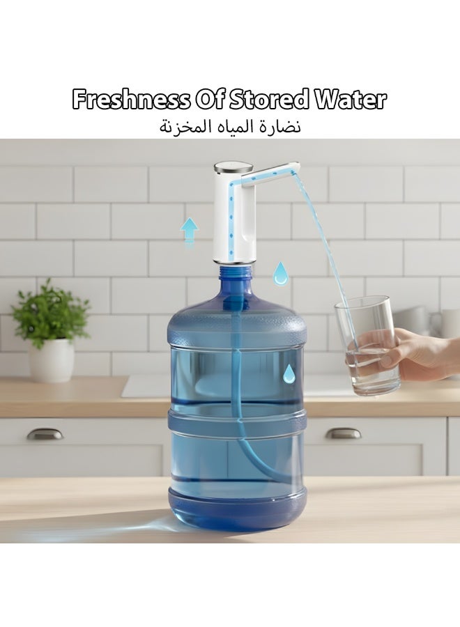 Electric Water Bottle Pump,Long Battery Life,Usb Charging,Automatic Drinking Water Pump Portable Water Dispenser Foldable,Applicable To Home/Office/Outdoor Travel (White) - Image 4