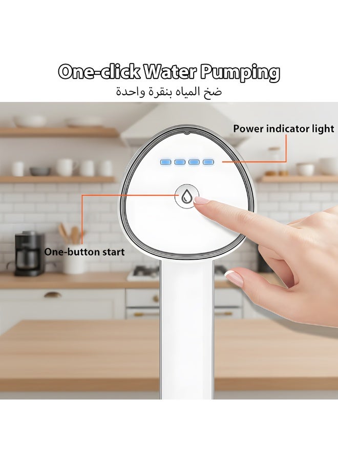 Electric Water Bottle Pump,Long Battery Life,Usb Charging,Automatic Drinking Water Pump Portable Water Dispenser Foldable,Applicable To Home/Office/Outdoor Travel (White) - Image 3