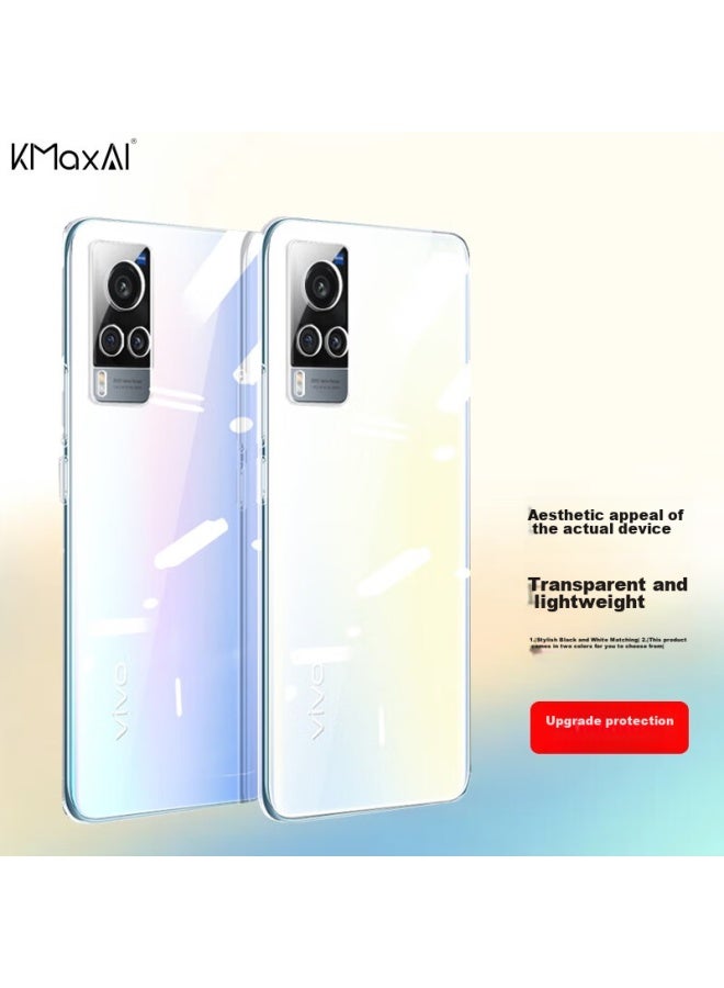 Kmaxai Phone Case For Vivo X60, New Upgraded Full Lens Protection Anti-scratch Anti-drop Tpu Crystal Clear Soft Shell, Transparent - Image 1