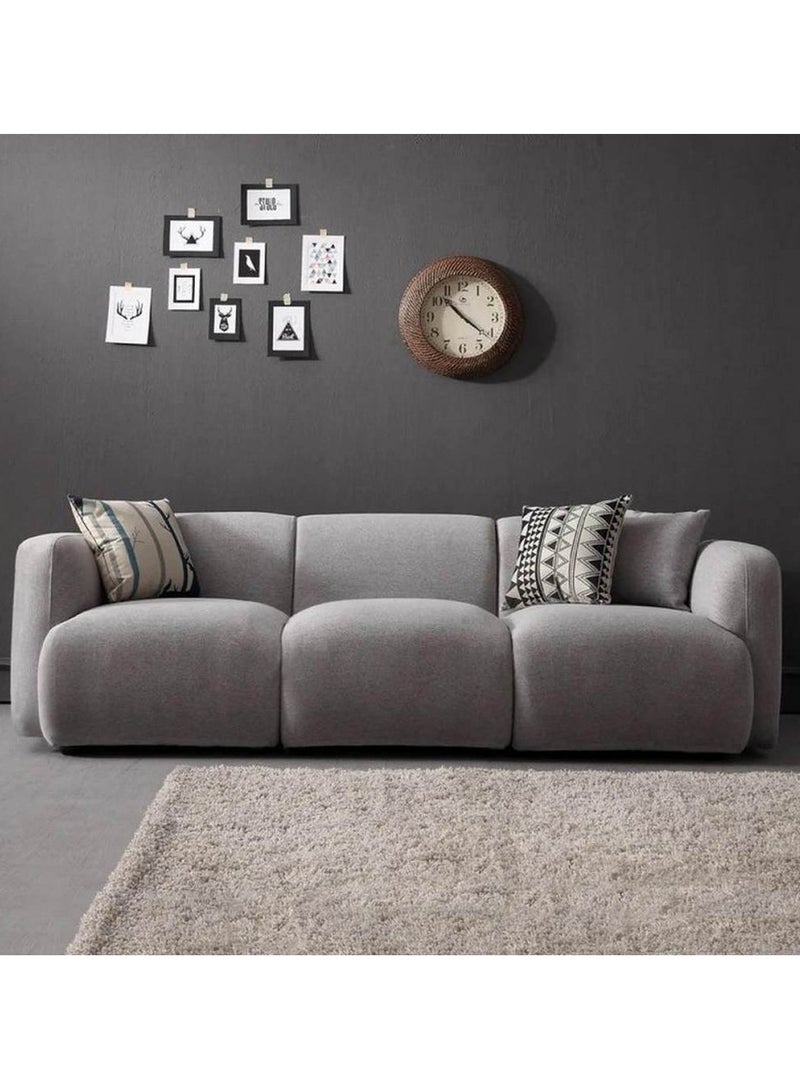 Betak velvet 3 Seaters Sofa - Grey - Image 1