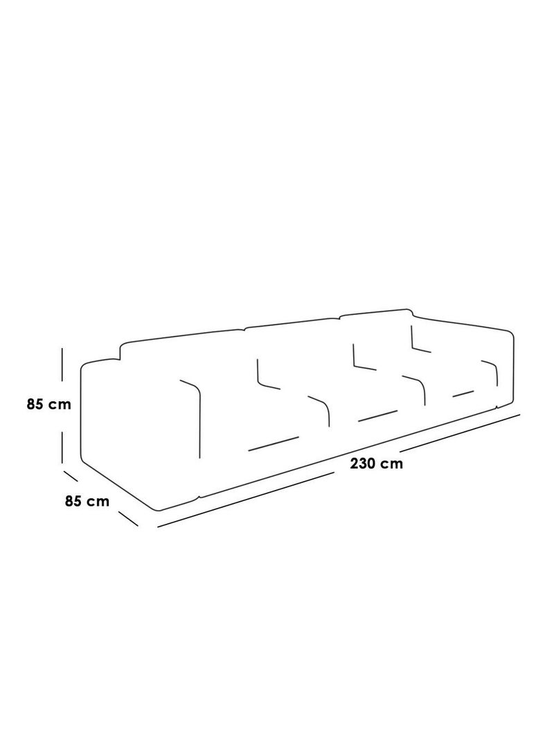 Betak velvet 3 Seaters Sofa - Grey - Image 2