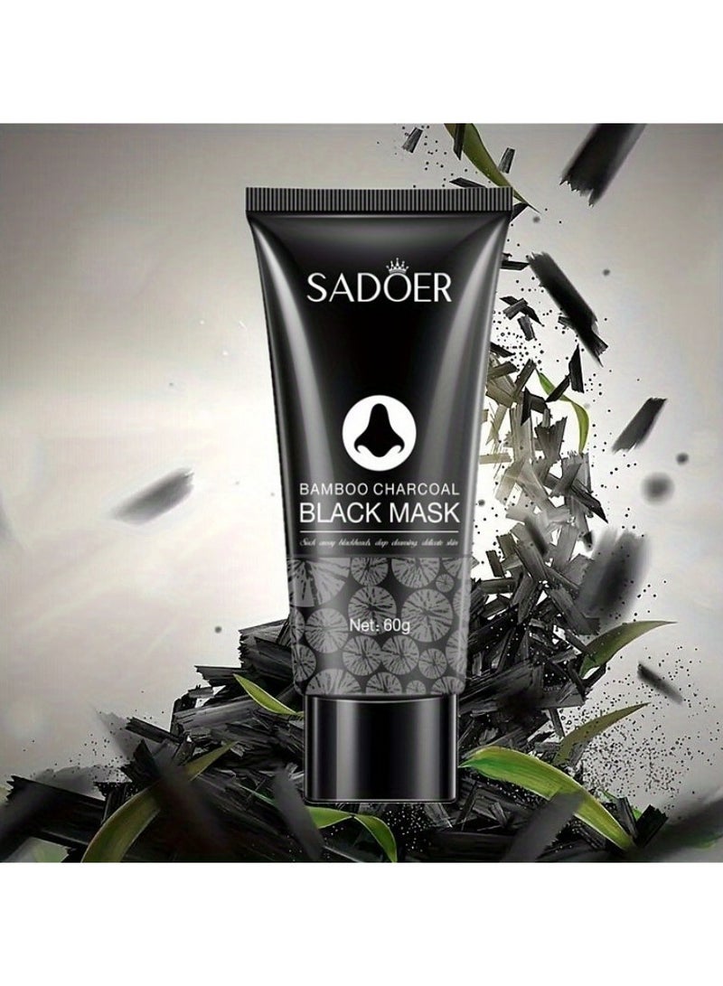 SADOER Bamboo Charcoal Black Mask – Deep Pore Cleansing & Oil Control, Unscented & Latex-Free, 60g, Non-Greasy, for All Light Skin Types, Men & Women - Image 1