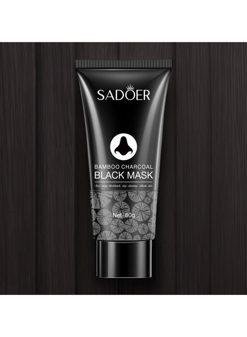 SADOER Bamboo Charcoal Black Mask – Deep Pore Cleansing & Oil Control, Unscented & Latex-Free, 60g, Non-Greasy, for All Light Skin Types, Men & Women - Image 3
