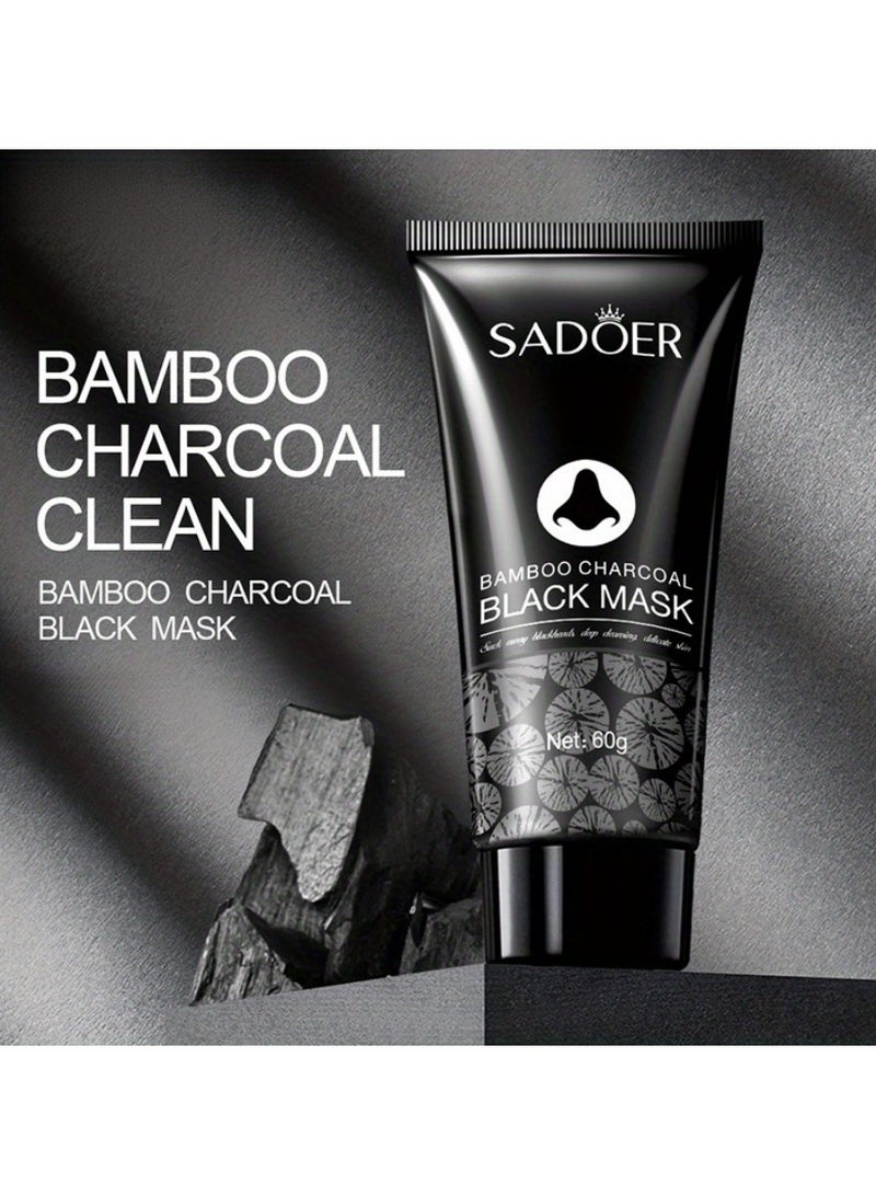 SADOER Bamboo Charcoal Black Mask – Deep Pore Cleansing & Oil Control, Unscented & Latex-Free, 60g, Non-Greasy, for All Light Skin Types, Men & Women - Image 4