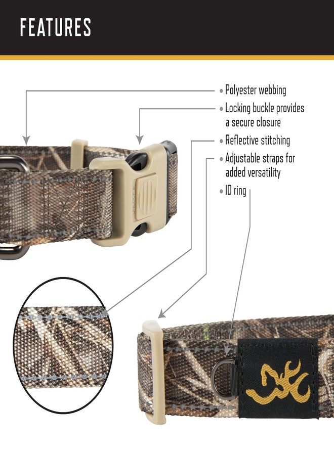 Browning Classic Preformance Webbing Pet Collar, Fully Adjustable, Available in Solid Colors and Camo Patterns, Realtree MAX-7, Small - Image 2