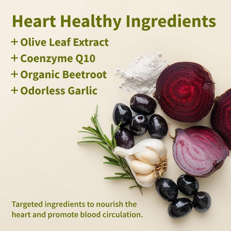 Snap Supplements Heart Health Support Supplement with Coq10 Organic Beet Root Powder Hawthorn Berry Turmeric and Odorless Garlic Supports Nitric Oxide Level Circulation and Flow 90 Capsules - Image 3