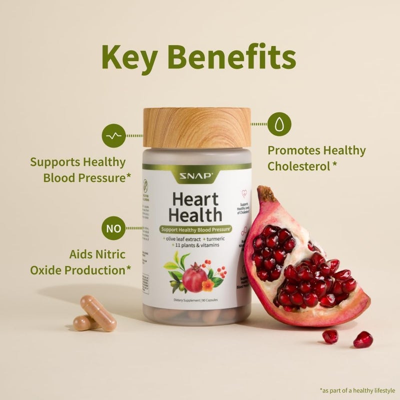 Snap Supplements Heart Health Support Supplement with Coq10 Organic Beet Root Powder Hawthorn Berry Turmeric and Odorless Garlic Supports Nitric Oxide Level Circulation and Flow 90 Capsules - Image 4
