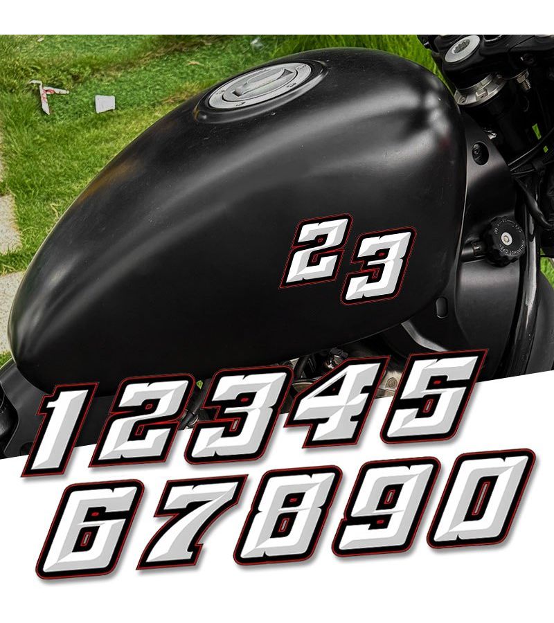 Racing Number 4 Stickers Waterproof Vinyl Decals for Car Motorcycle 2 Pack - Image 3