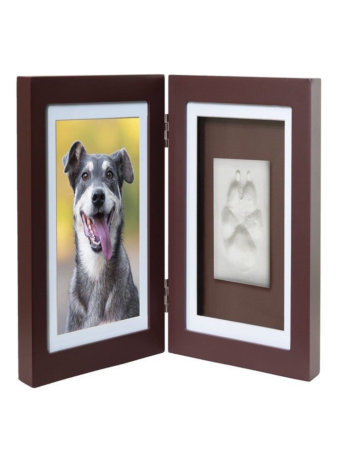 NaFurAhi إطار تذكاري لبصمة مخلب حيوانك الأليف من Better World Pets مع صورة، يتسع لصورة مقاس 4 × 6 بوصة أو 5 × 7 بوصة - طقم بصمة طيني تذكاري - للكلاب والقطط - مثالي لمحبي الحيوانات الأليفة - مفصلي للمكتب، بني - Image 1