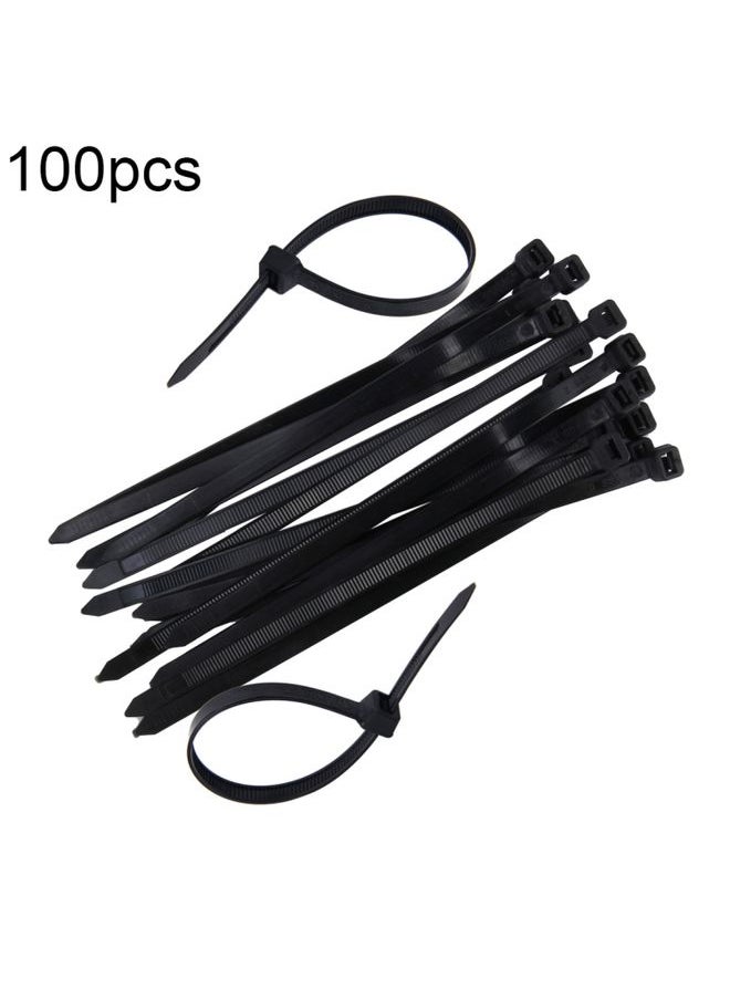 BURAQ - 100pcs /Pack 8mm*200mm Nylon Cable Ties(Black) - Image 1