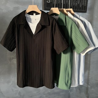 Polo Shirt Mens 2024 Summer Ice Silk Short-sleeved T-shirt Trendy Brand Lapp American Style Looser Shirt Collar Mens Top Black - pzsku/Z7B60C7D84F0DCB08AAA9Z/45/1746228645/af5c8cd6-37fd-49fa-9be9-77f43e6c1f30