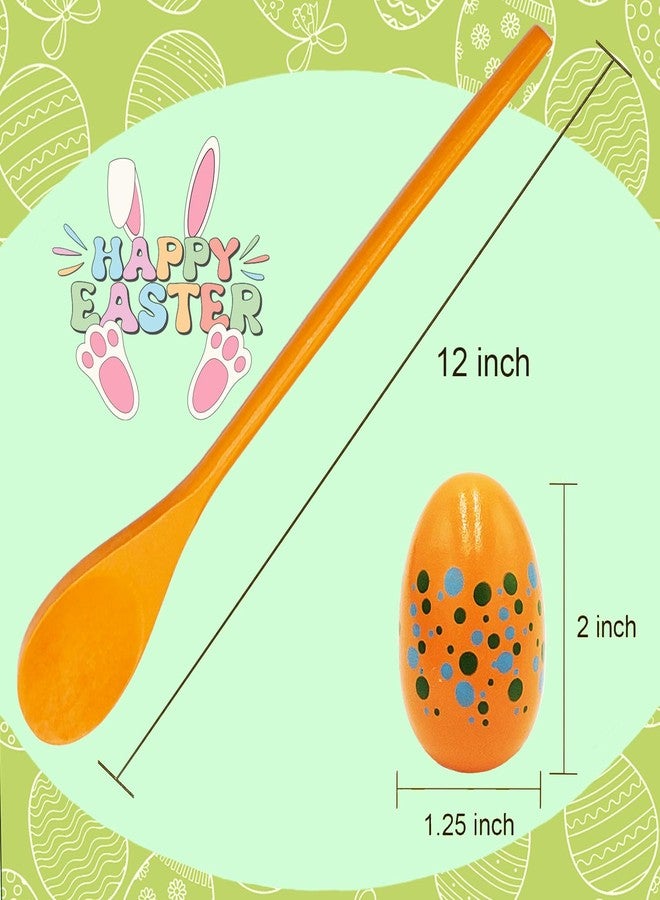 Chochkees 6 Painted Easter Egg and 6 Spoon Race Game Set, 6 Sets, Family Game for Kids & Family Activity Holiday Outdoor Yard Easter Egg Hunt Birthday Party Front Lawn - Image 4