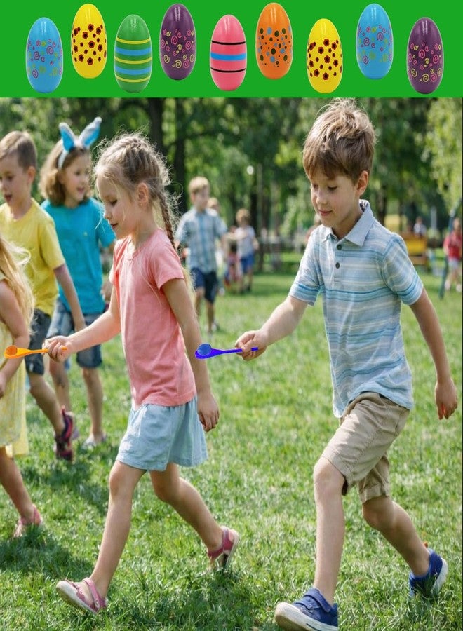 Chochkees 6 Painted Easter Egg and 6 Spoon Race Game Set, 6 Sets, Family Game for Kids & Family Activity Holiday Outdoor Yard Easter Egg Hunt Birthday Party Front Lawn - Image 3