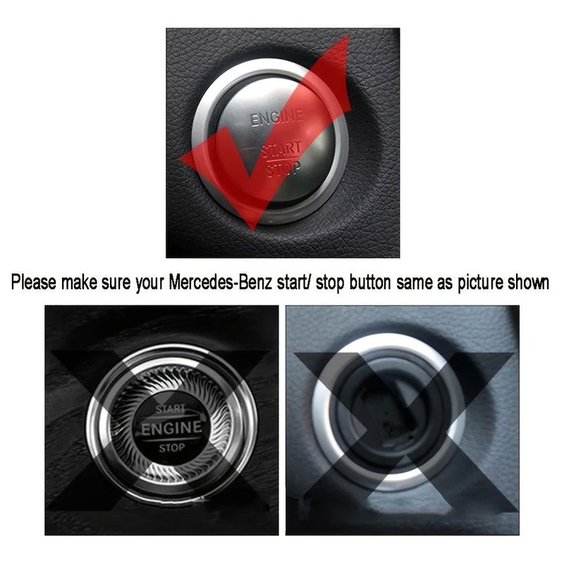 Red Carbon Fiber Start Stop Button Sticker For Mercedes C E GLC GLE AMG - Image 4