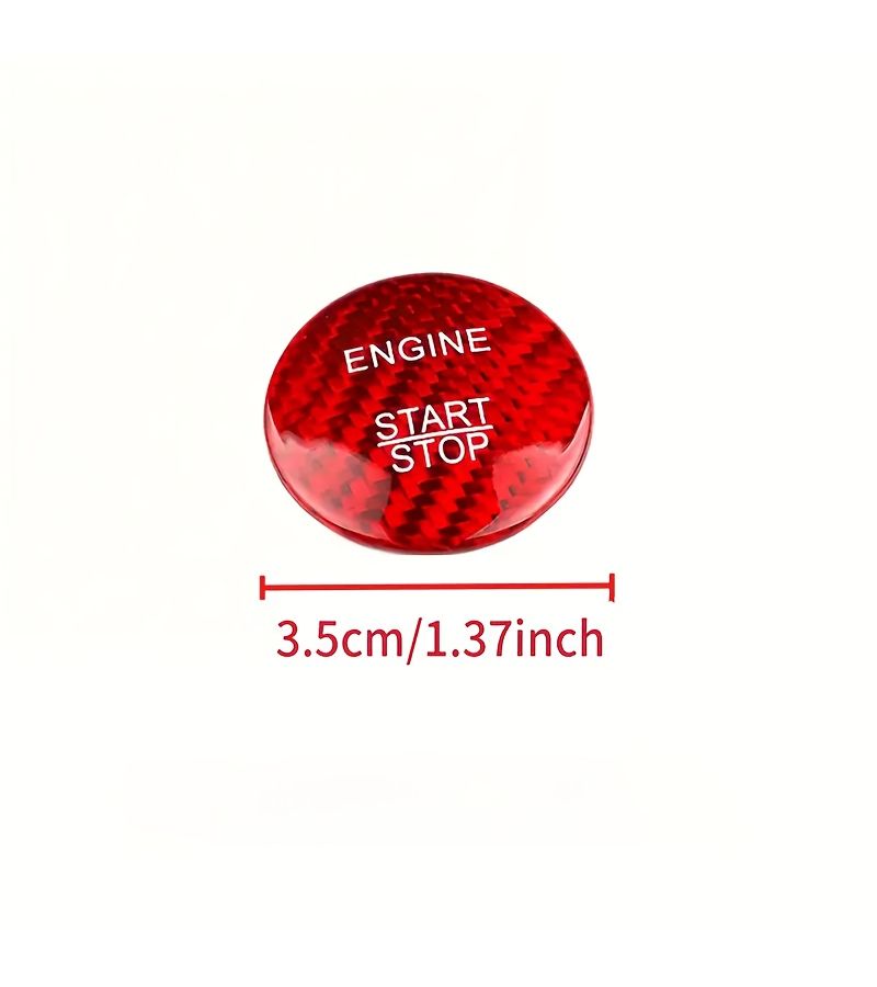 Red Carbon Fiber Start Stop Button Sticker For Mercedes C E GLC GLE AMG - Image 2