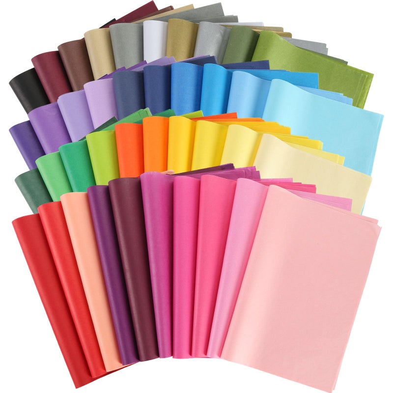 Koogel 320 Sheets Tissue Paper, 40 Colors Gift Tissue Paper for Gift Bags 14x10 Inch for Crafts DIY Project Wedding Birthday Party Favors - Image 1