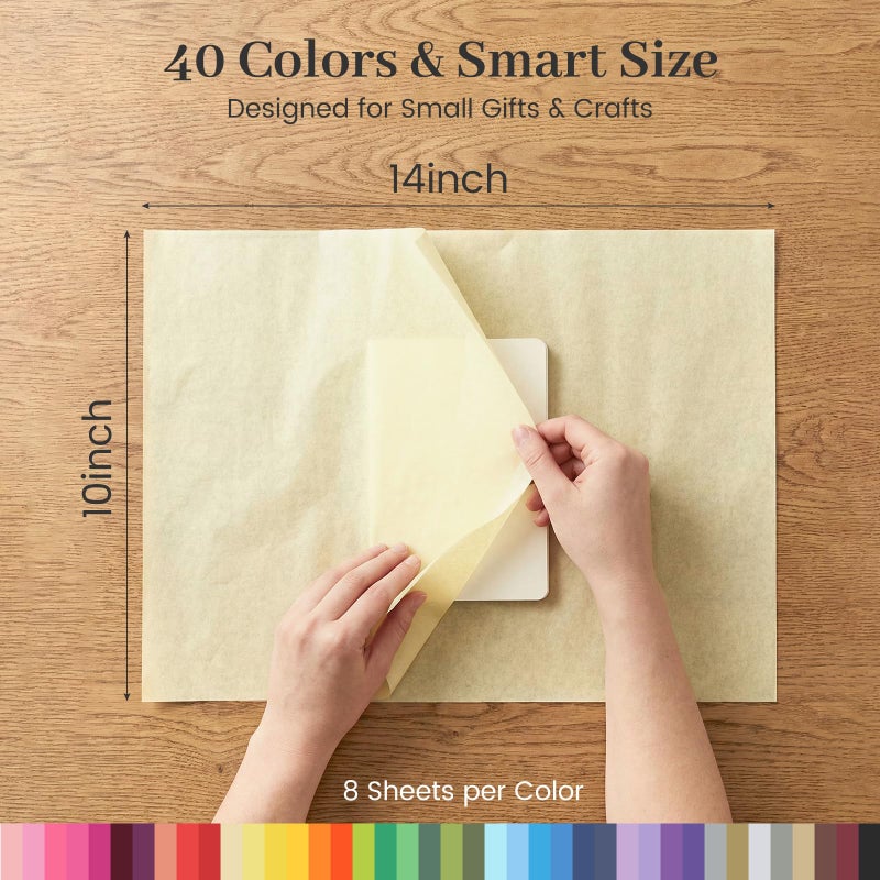 Koogel 320 Sheets Tissue Paper, 40 Colors Gift Tissue Paper for Gift Bags 14x10 Inch for Crafts DIY Project Wedding Birthday Party Favors - Image 4