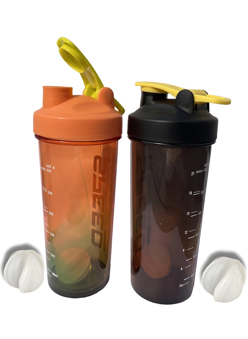 DAKEEN 2-Pack 800ml Protein Shaker Bottles – BPA-Free, Leak-Proof Mixer Cups for Smoothies & Shakes, Ideal as Protein Bottle Blender Cocktail Shaker Cup for Gym Fitness Home Pre Workout Male and Female - Image 1