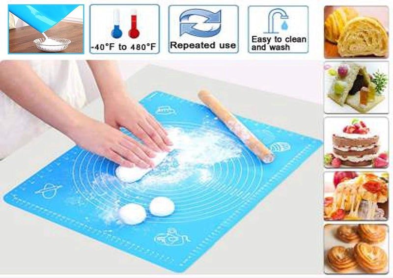 JRT Silicone Baking Mat for Pastry Rolling with Measurements Pastry Rolling Mat Reusable NonStick Chapati Mat Atta Kneading Mat Stretchable for Kitchen Pink Color - Image 4