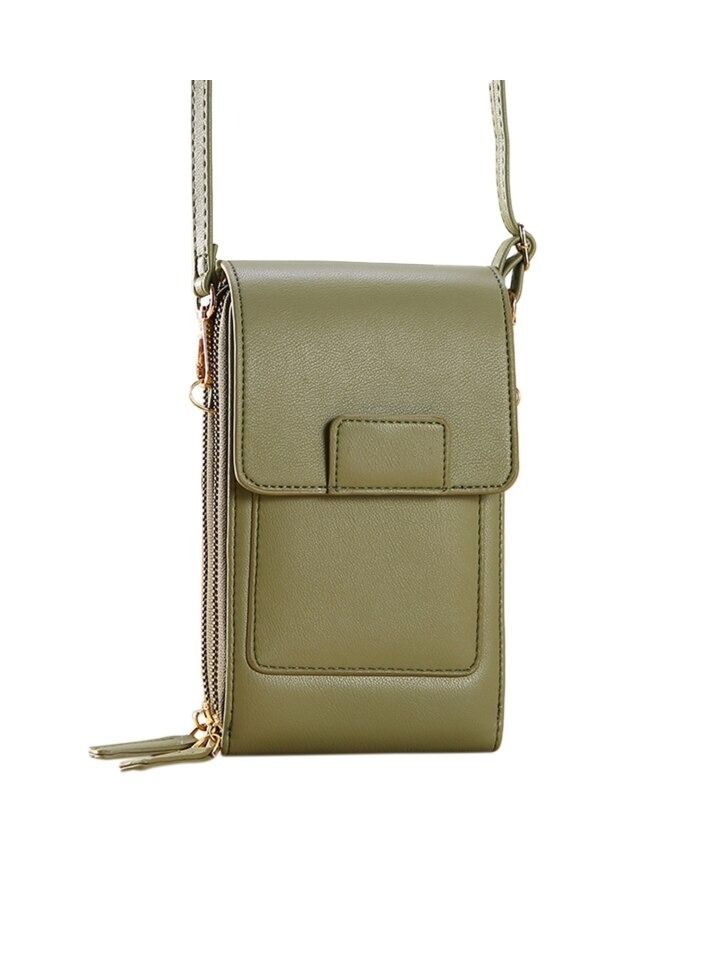 Women Bags Soft Leather Wallets Touch Screen Cell Phone Purse Crossbody - Image 1