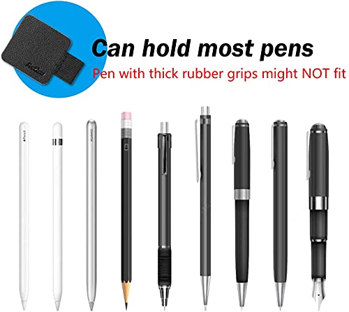 ProCase (5 Pack) Pen Loop Holder for Notebooks Journals Planners Tablet Case, Self Adhesive Leather Pencil Holder with Elastic Loop for Pens, Apple Pencil, Stylus Pen -Black - Image 4