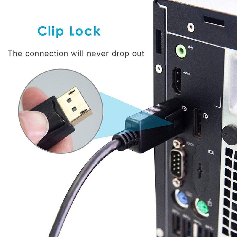 كابل محول Displayport إلى HDMI (ذكر إلى أنثى) لأجهزة الكمبيوتر المكتبية والمحمولة المدعومة بـ DisplayPort للاتصال بشاشات HDMI.