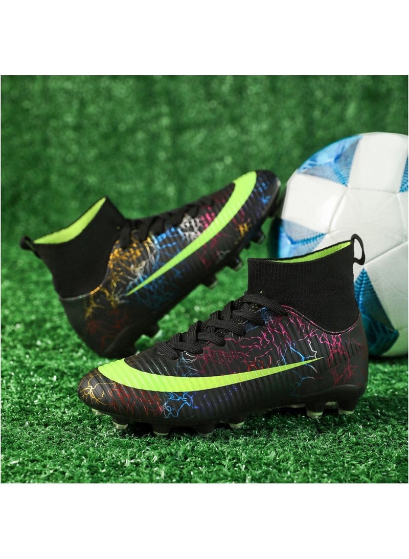 Loquat High-Top Cleats Competition Sports Football Shoes Black  - Image 1