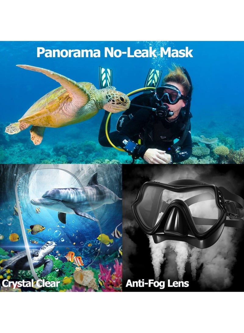 كينجمازي معدات الغوص للكبار ، قناع الغوص الجاف ، 180 ° بانورامية عرض واسع معدات الغوص المهنية التنفس بحرية قناع الغوص - Image 2