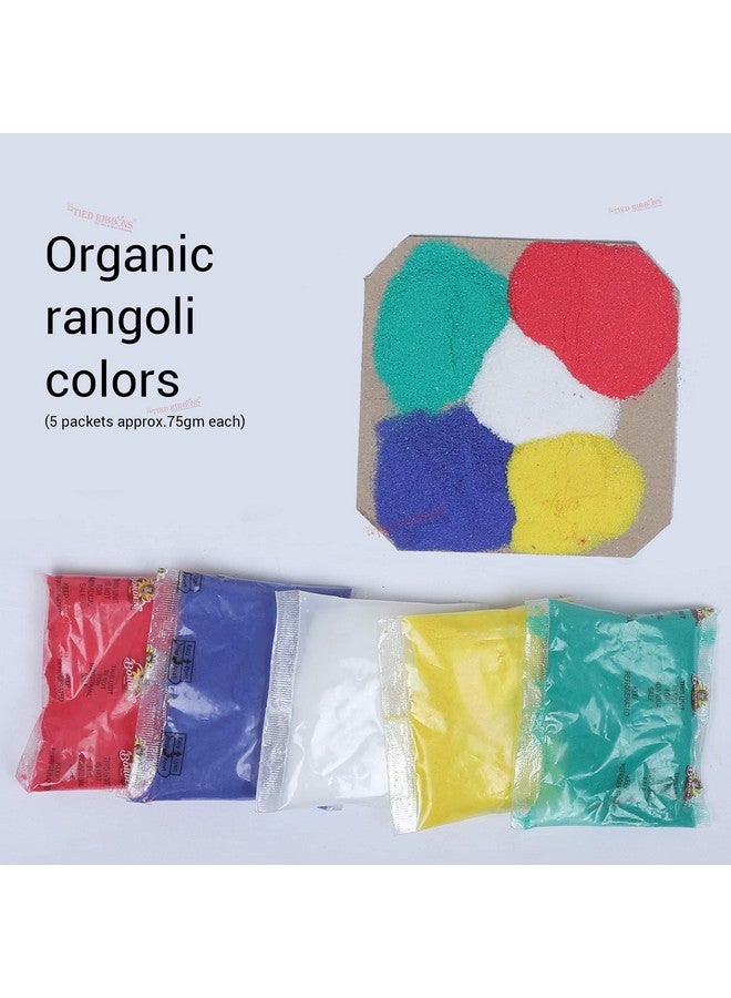 TIED RIBBONS Set Of 12 Handmade Clay Terracotta Diya Candle Holder Oil Lamp With 10 Rangoli Colors For Festival Home Office Temple Pooja Room Decorations - Image 2