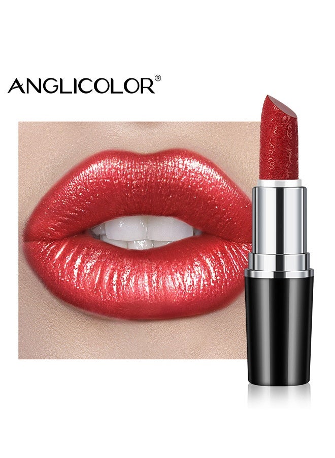 Anglicolor Metallic Shine Lipstick for Women, High Impact Lipcolor, Silky Smooth and Moisturizing, Non-Sticky, Long Lasting and Smudge Proof, Full Coverage Lip MakeUp (#12 CHERRY BOMB) - Image 1