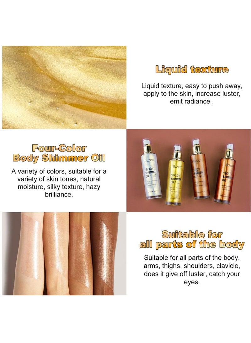 IKZEE زيت لامع للجسم من جولدن براون، 100 مل، لوشن لامع للجسم، زيت توهج، زيت لومينزر للجسم، لوشن توهج لتفتيح الجسم، زيت جسم لامع يدوم طويلاً للجسم والوجه رقم 04 - Image 5