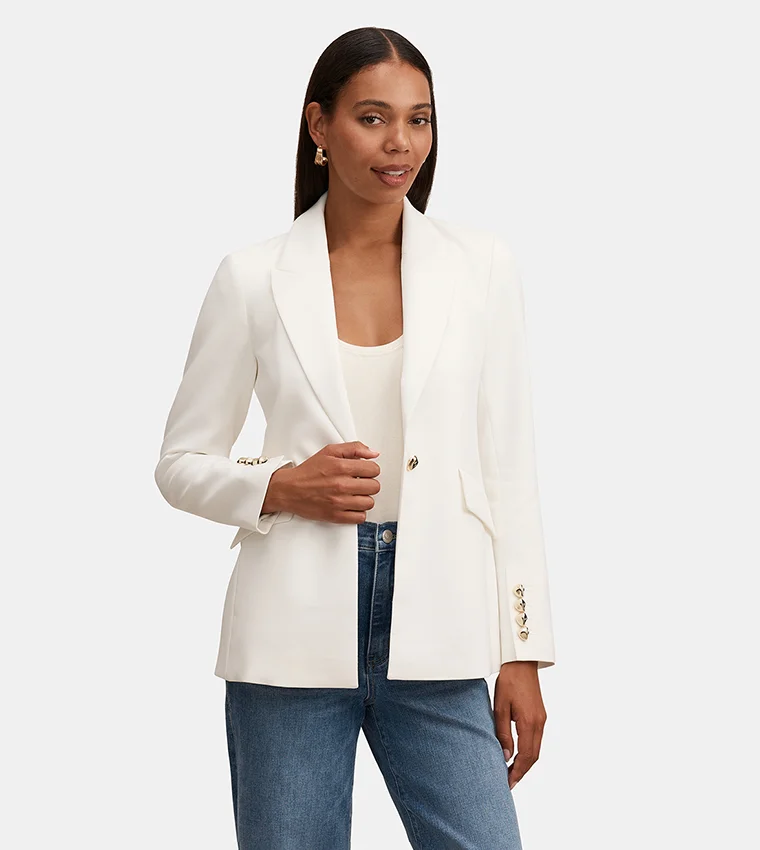 فورايفر نيو Trixie Gold Button Blazer