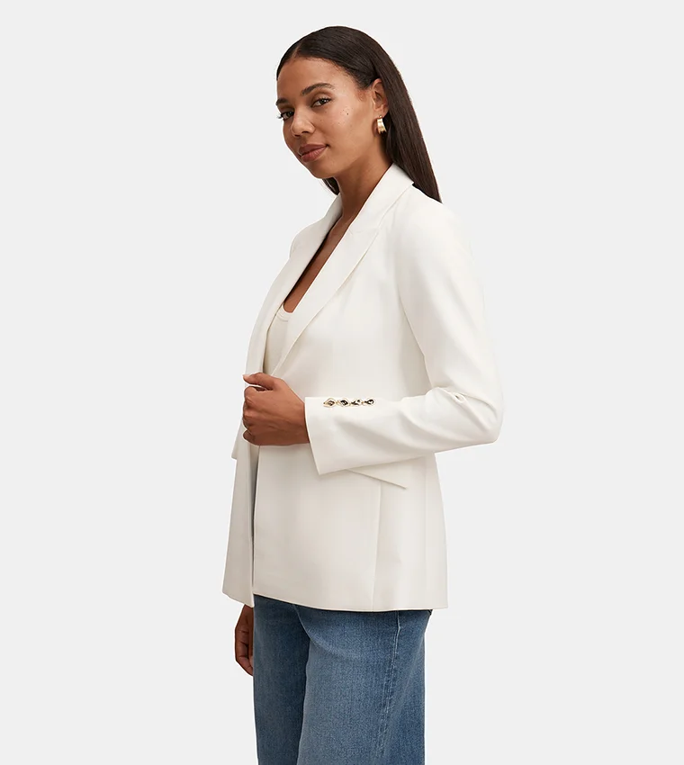 فورايفر نيو Trixie Gold Button Blazer