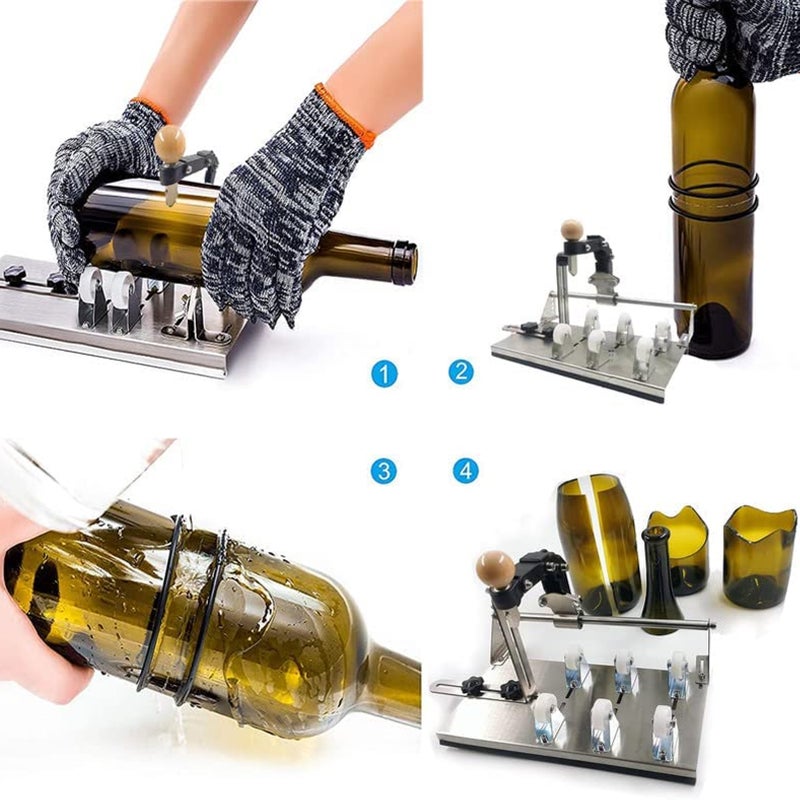 Glass Bottle Cutter Upgraded Wine Cutting Tool Kit DIY Machine for Square Round Bottle Cutting - Image 4