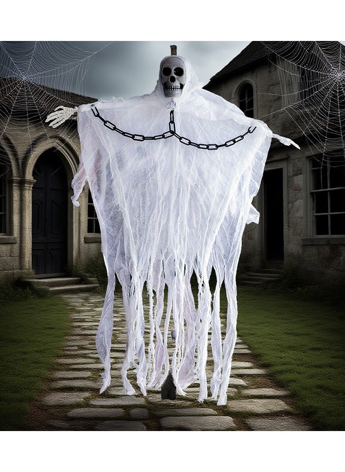 Hanging Ghost Holiday Horror Props Haunted House Door Decoration Suitable for Home Courtyard Garden Halloween (B) - Image 1