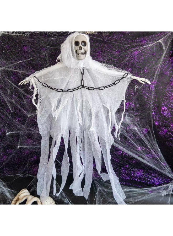 Hanging Ghost Holiday Horror Props Haunted House Door Decoration Suitable for Home Courtyard Garden Halloween (B) - Image 5