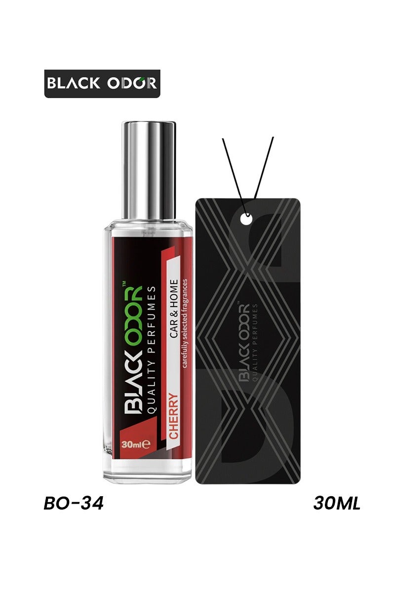 BLACK ODOR Cherry Car u0026 Home Perfume – Long-Lasting Luxury Air Freshener (30ml + Hanging Freshener) - Image 4