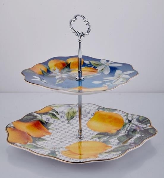 Lamedore - Lemons Series 2 Tier Cookie Stand 20-26 cm 1JYC-310 - Image 1