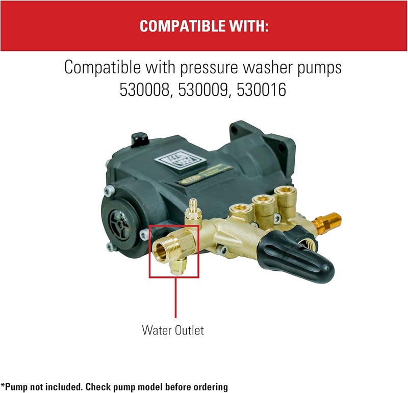 Simpson Cleaning 7106264 Replacement Water Outlet Kit for AAA Pressure Washer Pumps M22 Gold - Image 3