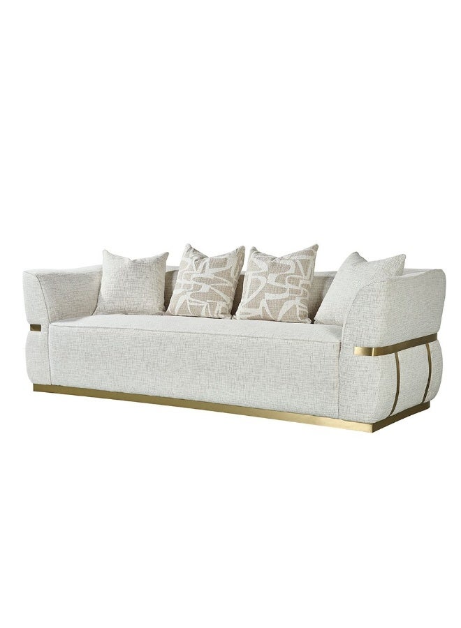 DANUBE HOME أريكة قماشية 3 مقاعد أورو، أريكة حديثة مبطنة مع وسائد ناعمة، أريكة غرفة معيشة مريحة ودائمة، تصميم بسيط لديكور منزلي أنيق - رمادي - Image 3