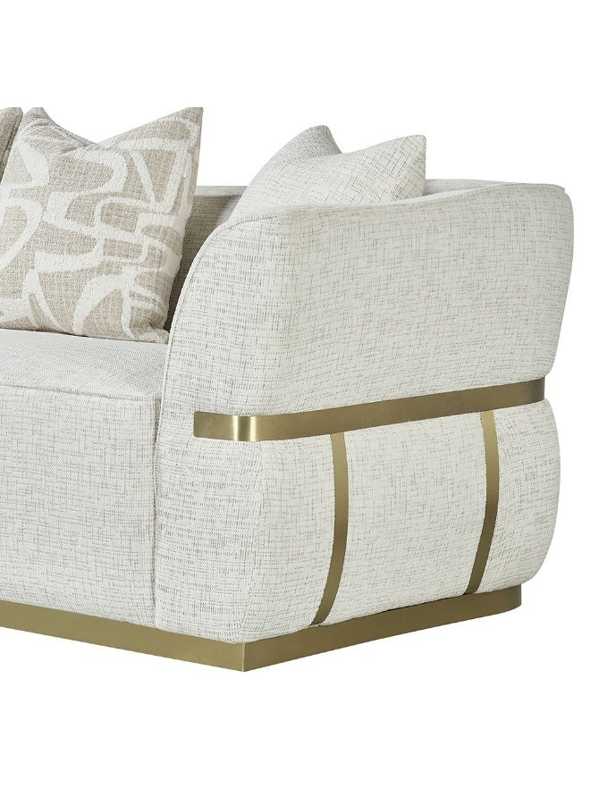 DANUBE HOME أريكة قماشية 3 مقاعد أورو، أريكة حديثة مبطنة مع وسائد ناعمة، أريكة غرفة معيشة مريحة ودائمة، تصميم بسيط لديكور منزلي أنيق - رمادي - Image 5