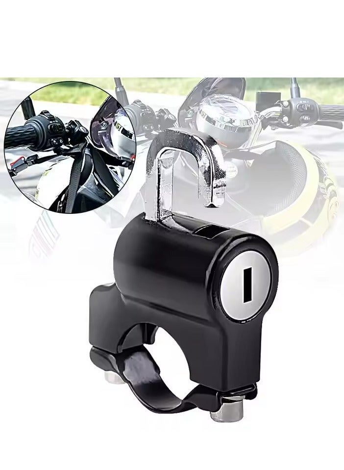 Anti-theft lock,Universal Motorcycle Helmet Lock Anti-Theft Helmet Security Lock Metal 22mmBlack with 2 Keys Set - Image 1