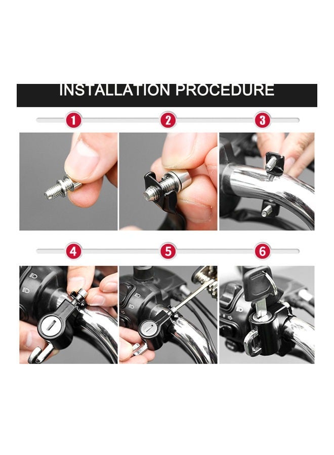 Anti-theft lock,Universal Motorcycle Helmet Lock Anti-Theft Helmet Security Lock Metal 22mmBlack with 2 Keys Set - Image 4