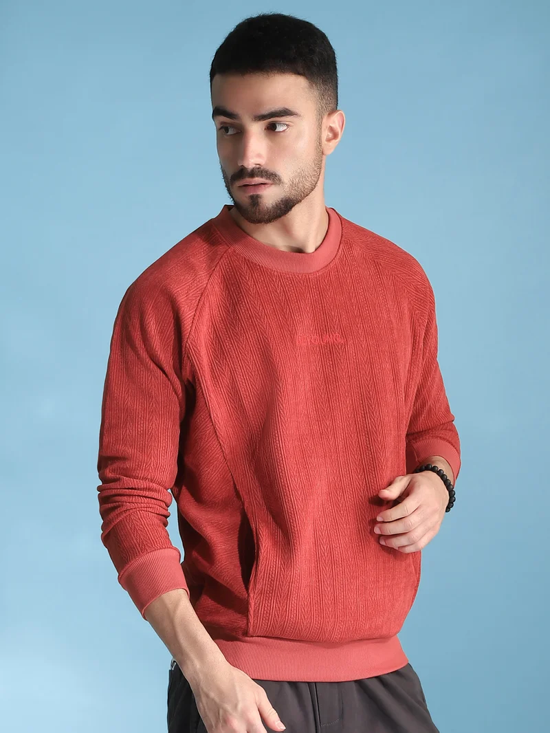 Beyoung Red Cut and Sew Sweatshirt