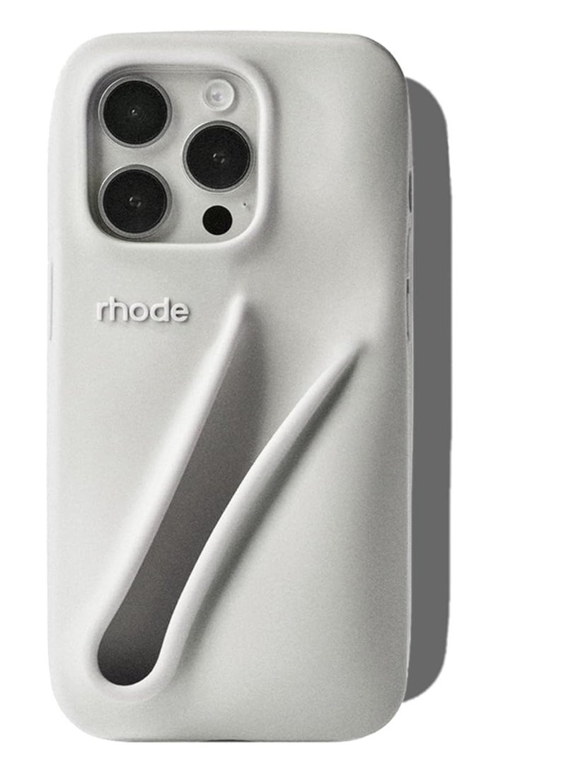 rhode Cell phone case i phone 16 pro max without lip gloss  grey  color 