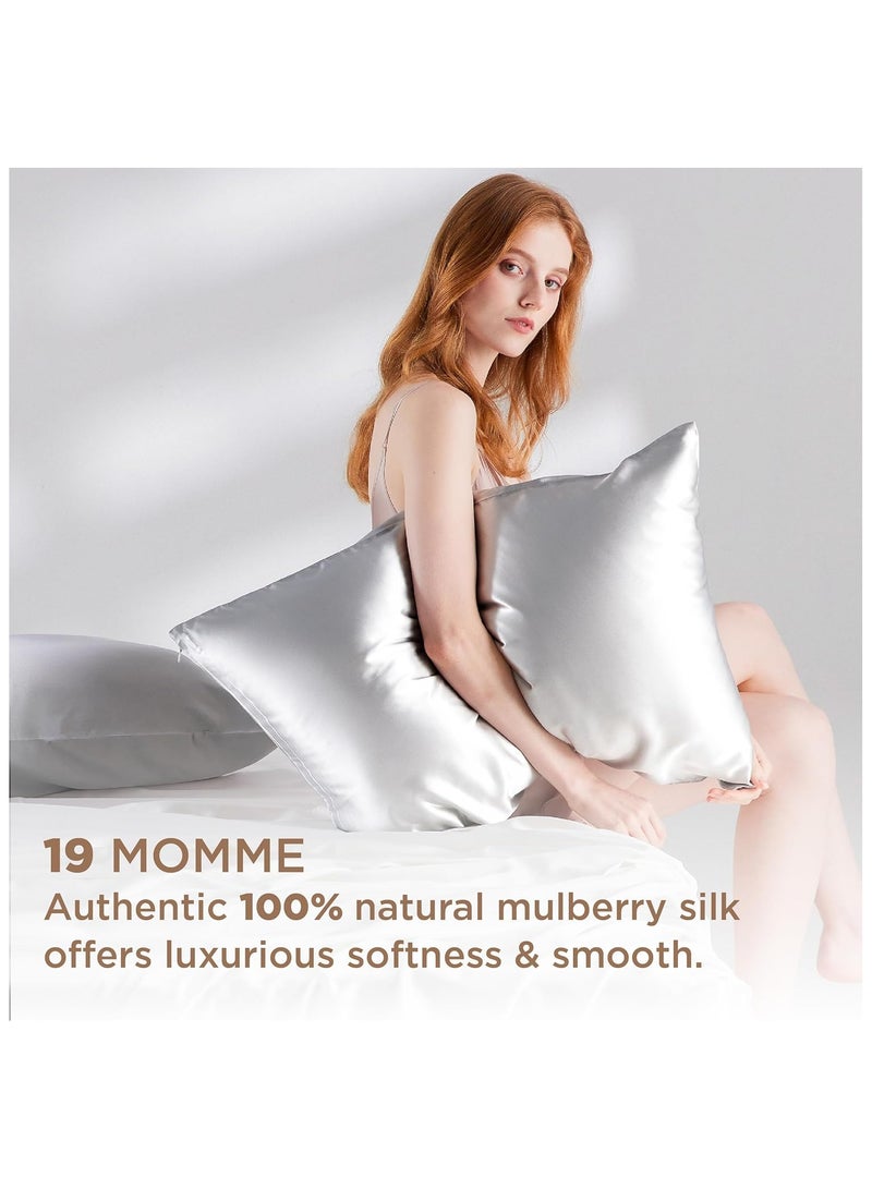 Taizz Ventures 2 Pack Satin Pillowcases for Hair and Skin, Includes Eye Mask and Hair Tie, Luxurious, Soft, and Skin-Friendly, Pure White- Queen Size 30x20 Inch  - Image 2