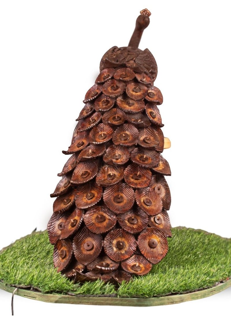 N & H Handmade Coconut Shell Peacock Lamp  - Image 3
