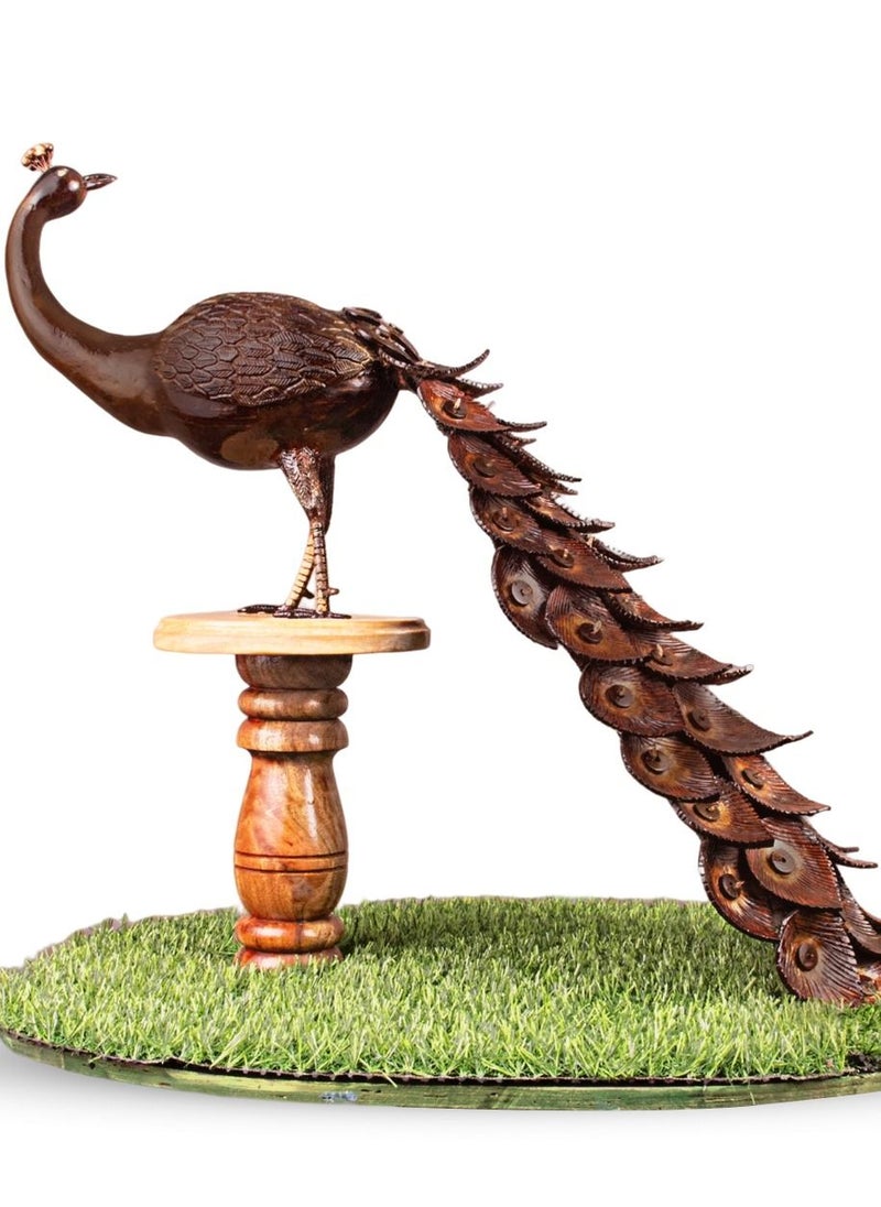 N & H Handmade Coconut Shell Peacock Lamp  - Image 1
