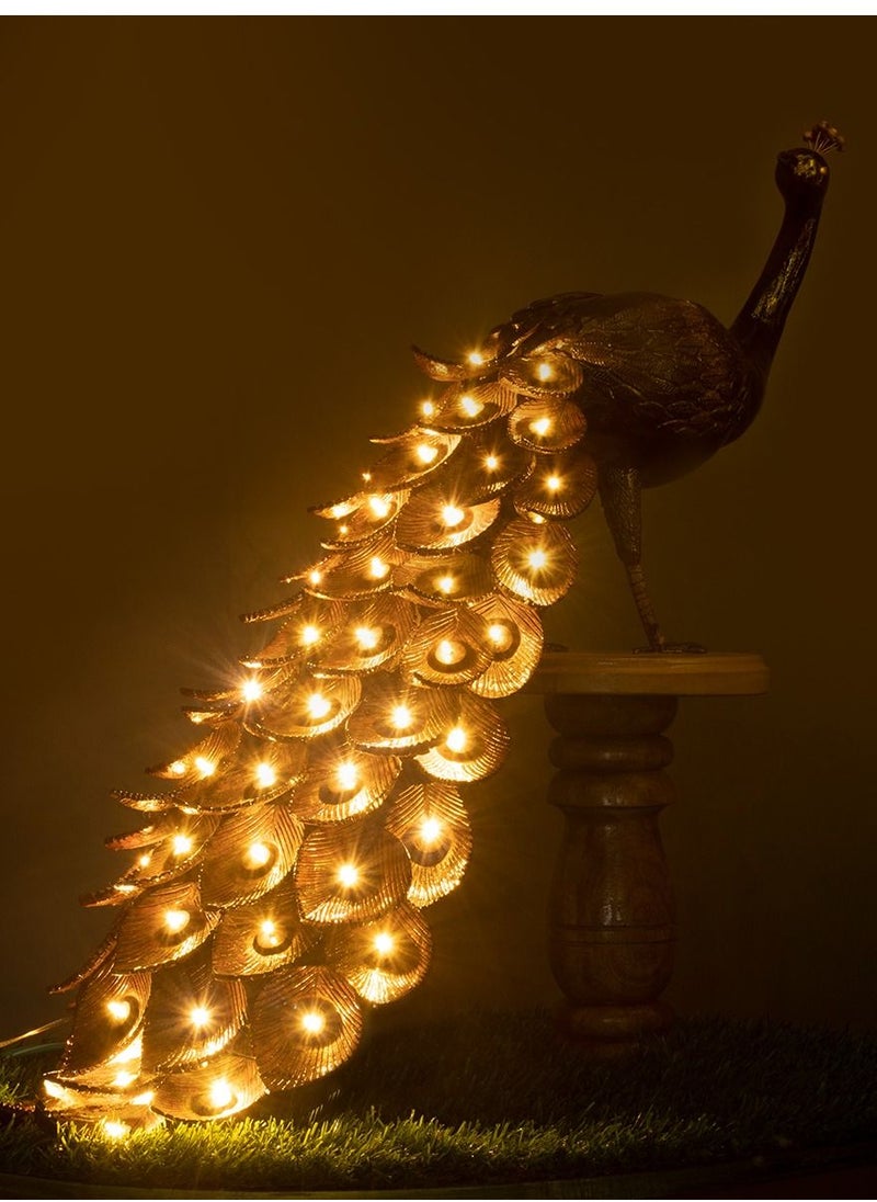 N & H Handmade Coconut Shell Peacock Lamp  - Image 5